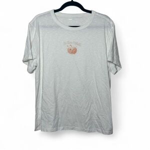 Aerie XL White Halloween Pumpkin Graphic Tee “In the Spirit”